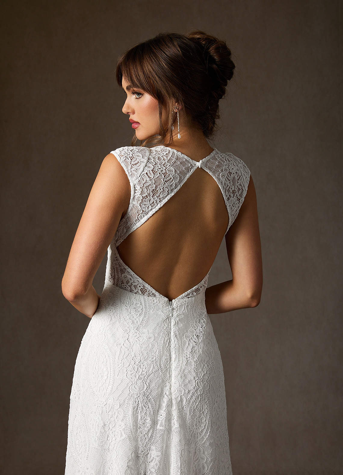 Diamond White A-Line Lace Dress