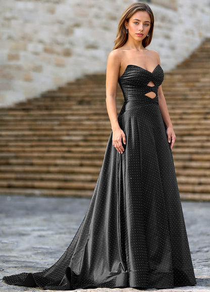 Ione Black A-Line Prom Dress
