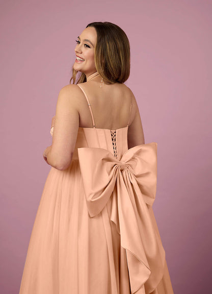 English Rose A-Line Pleated Tulle Dress English Rose