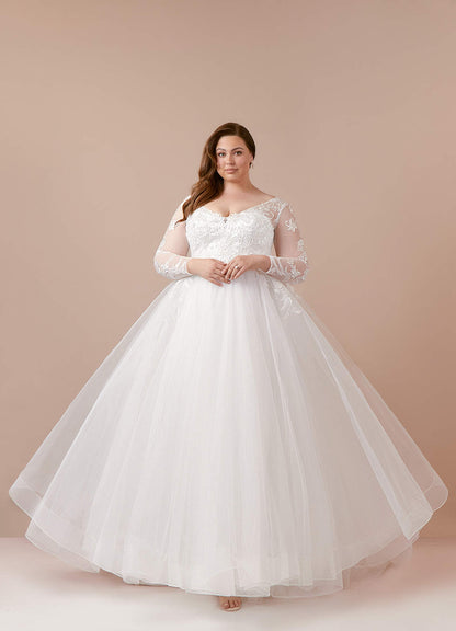 Diamond White A-Line Sequins Tulle Dress