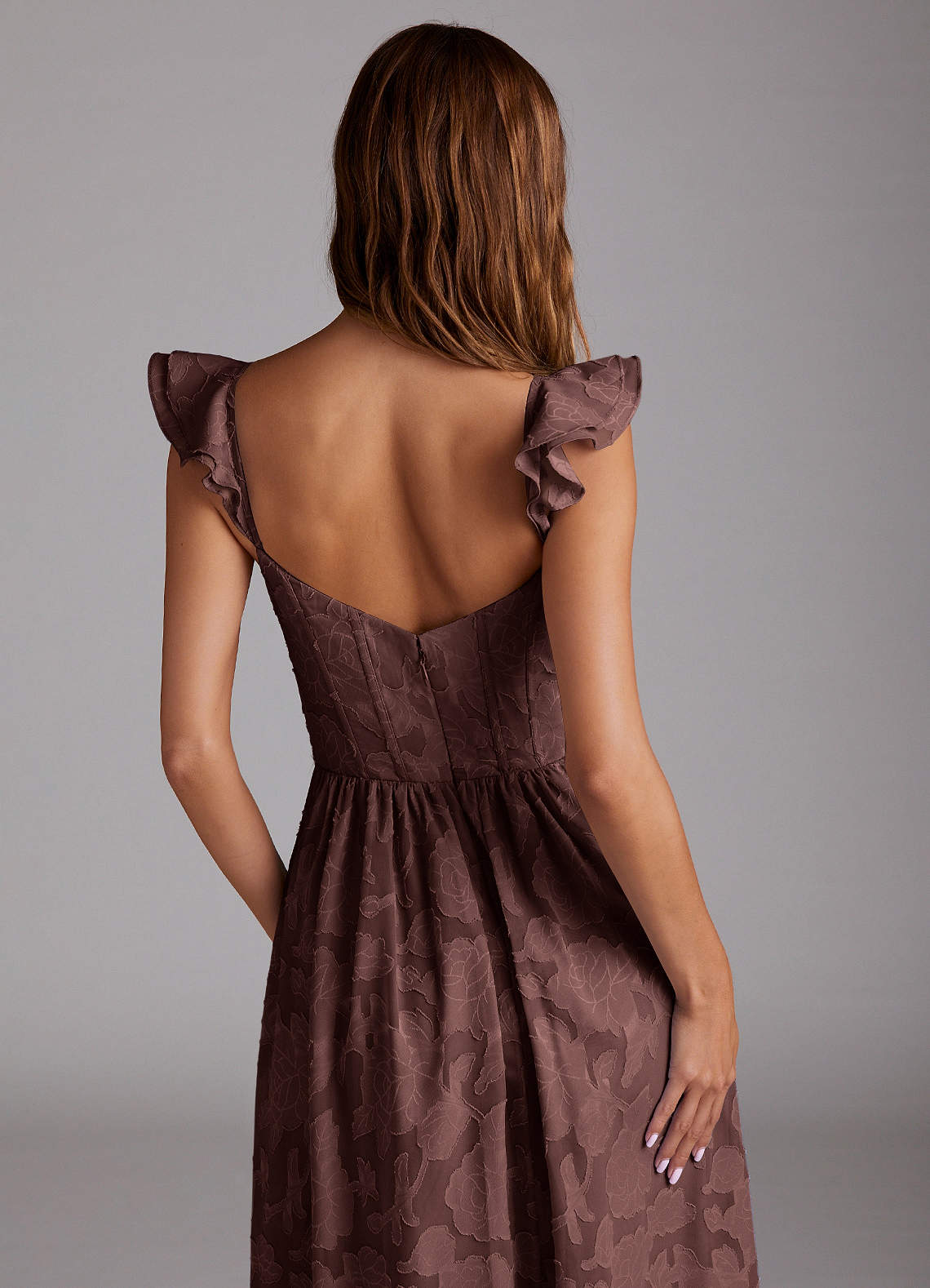 Denisse Mocha Coco Corset Maxi Dress
