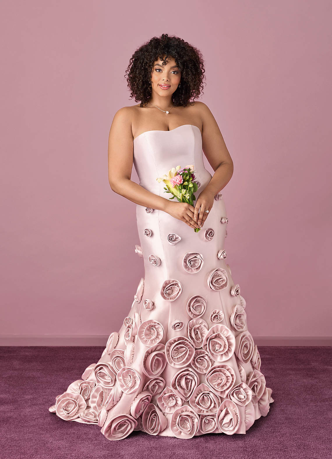 Ballerina Pink Mermaid Strapless Mikado Dress Ballerina Pink