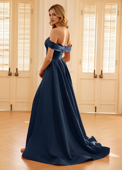 Seraphinaie Dark Navy A-Line Prom Dress