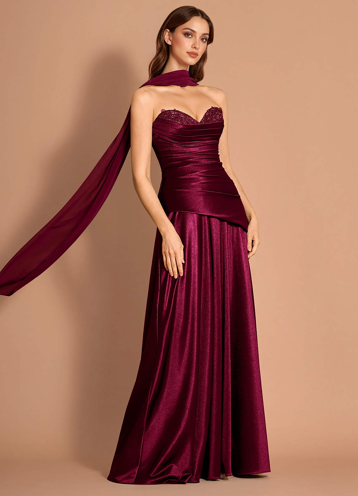 Veylith Wine Maxi Dress