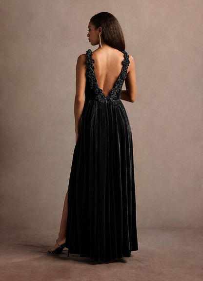 Katniss Black Rose Gown  Dress