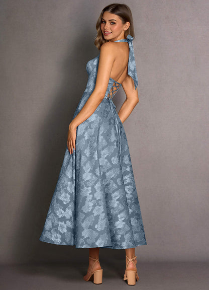 Isabeau Dusty Blue Midi Dress  Dress