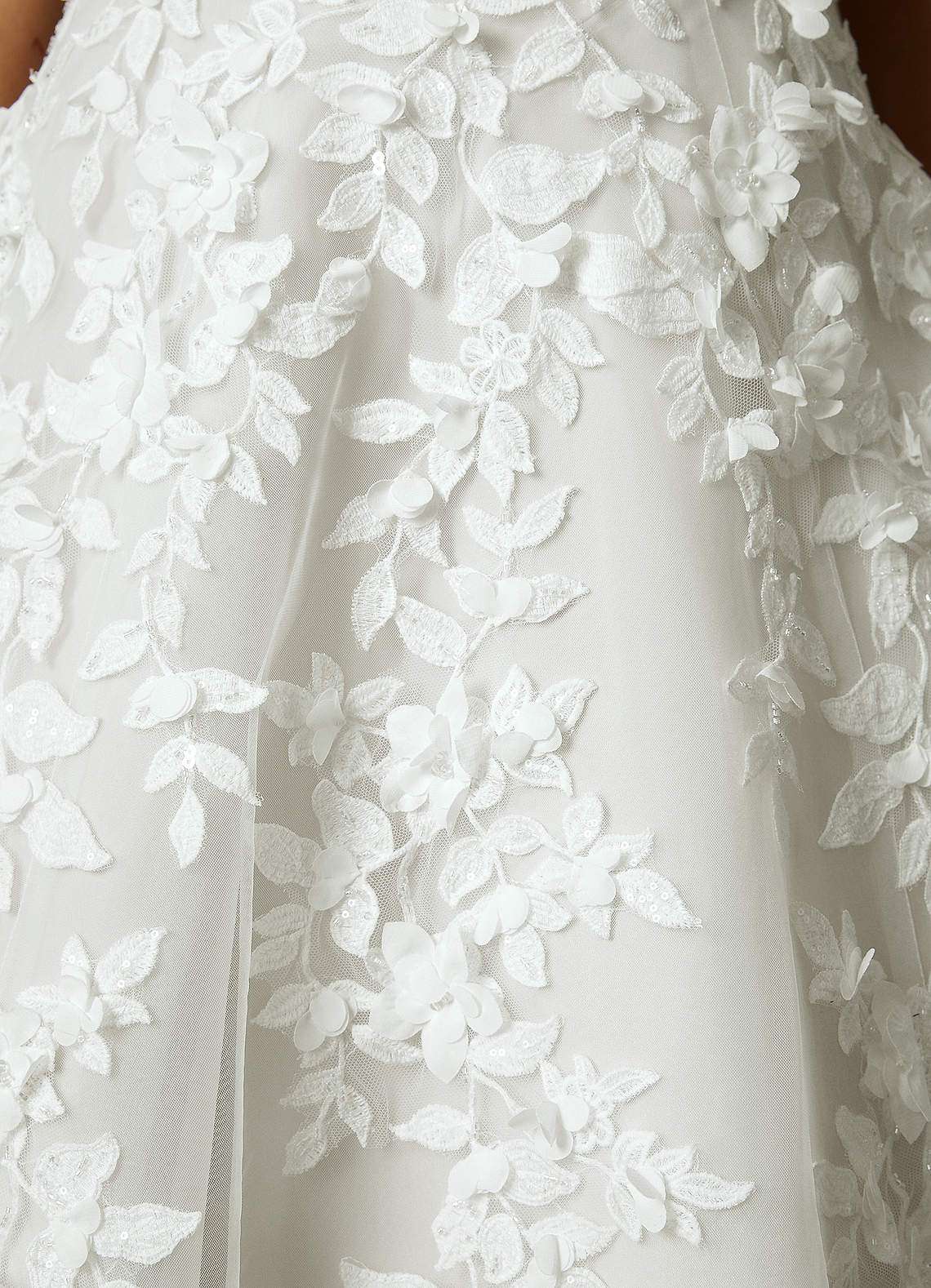 Diamond White Ball-Gown Lace Dress