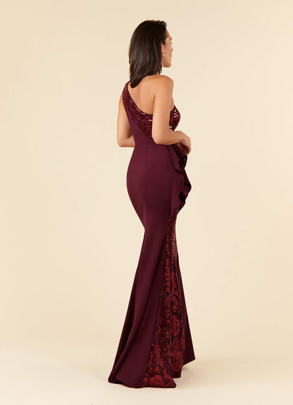 Cabernet Mermaid Sequins Lace Dress