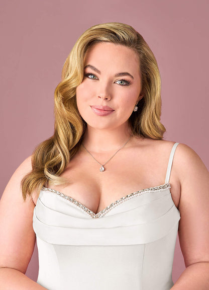 Diamond White Ball-Gown Sweetheart Neckline Stretch Satin Dress Diamond White