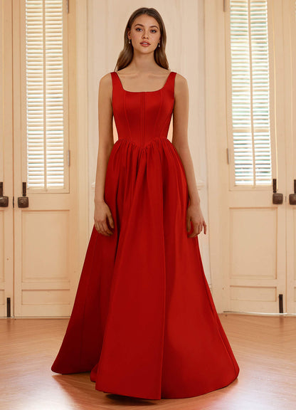 Blakellya Red A-Line Boned Corset Prom Dress  Dress