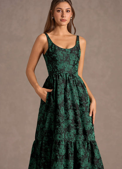 Fayra Black Emerald Maxi Dress