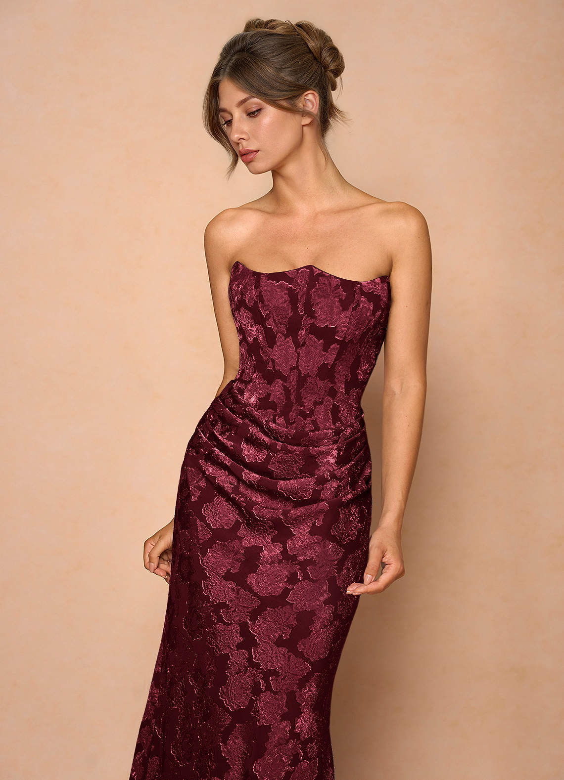 Ezrena Wine Maxi Dress