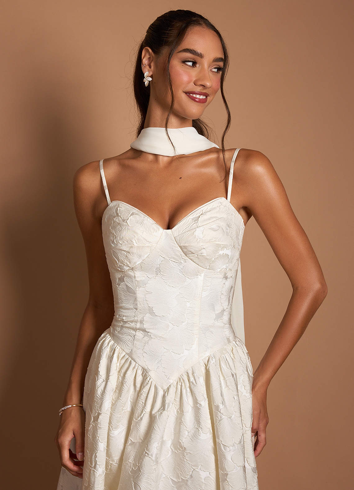Astra French White Midi Dress  Dress