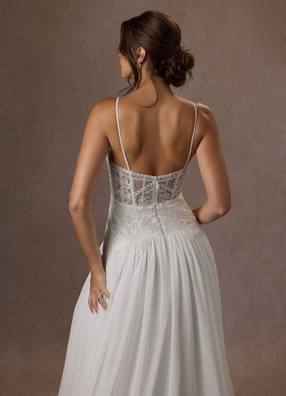 Diamond White A-Line Off the Shoulder Lace Dress