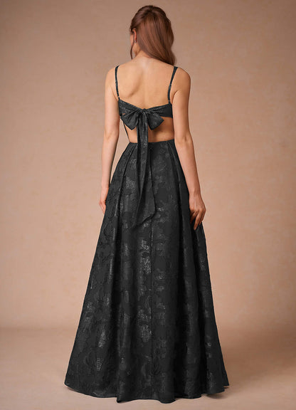 Althea Black Tie-Back Maxi Dress  Dress