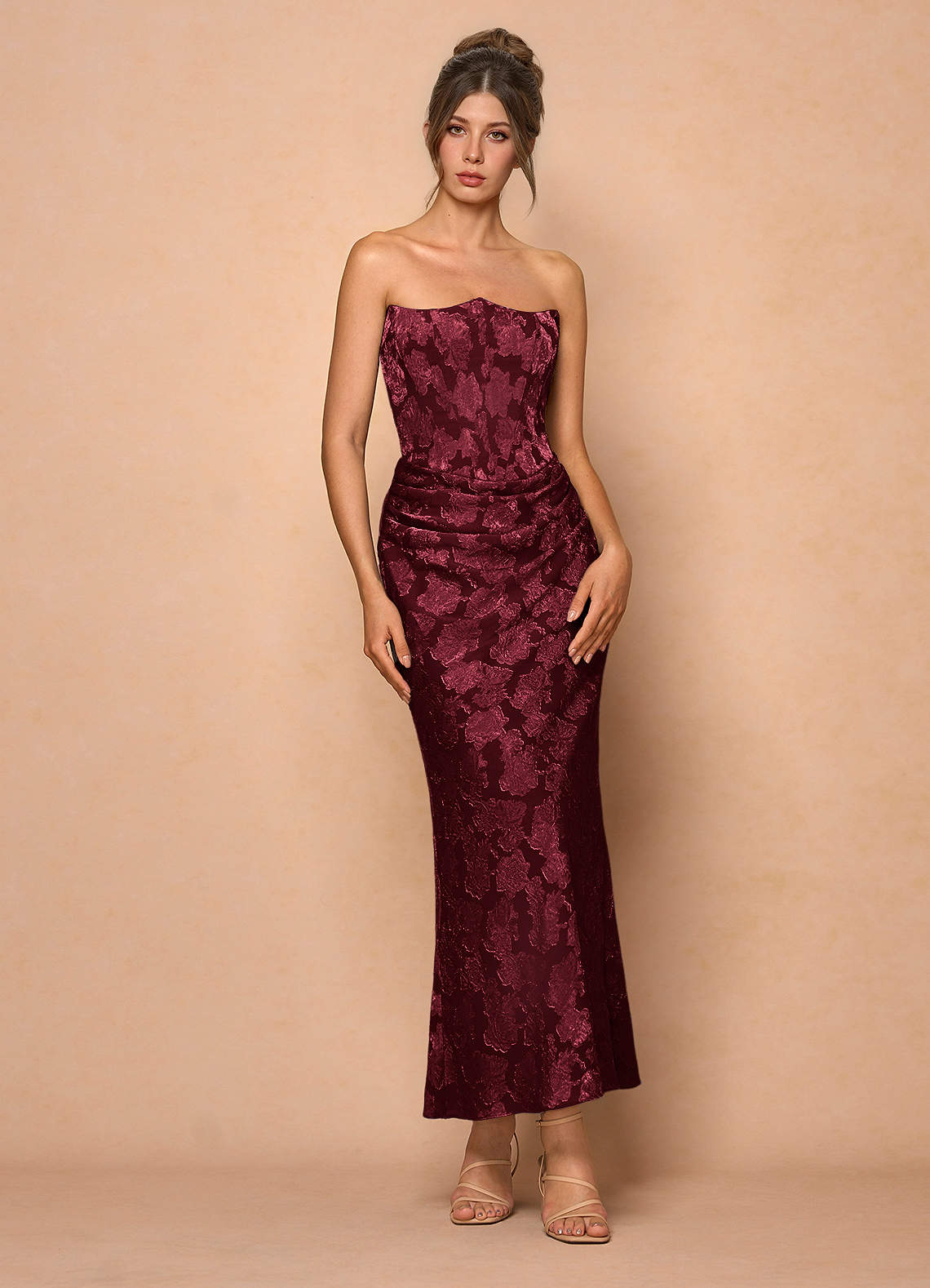Ezrena Wine Maxi Dress