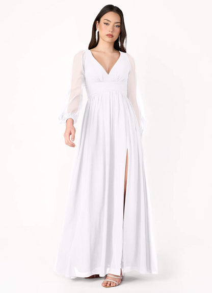 Kelly White Long Sleeve Maxi Dress  Dress