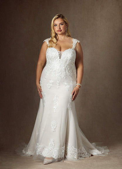 Diamond White Mermaid Sequins Satin Dress