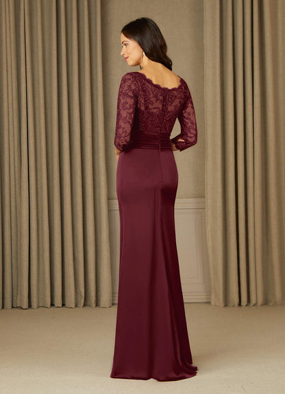 Cabernet Mermaid Lace Dress