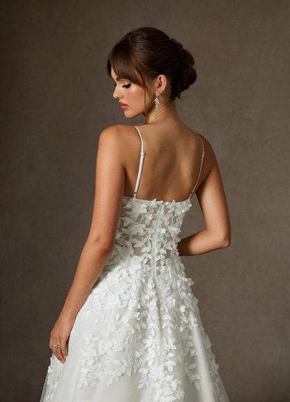 Diamond White Ball-Gown Lace Dress