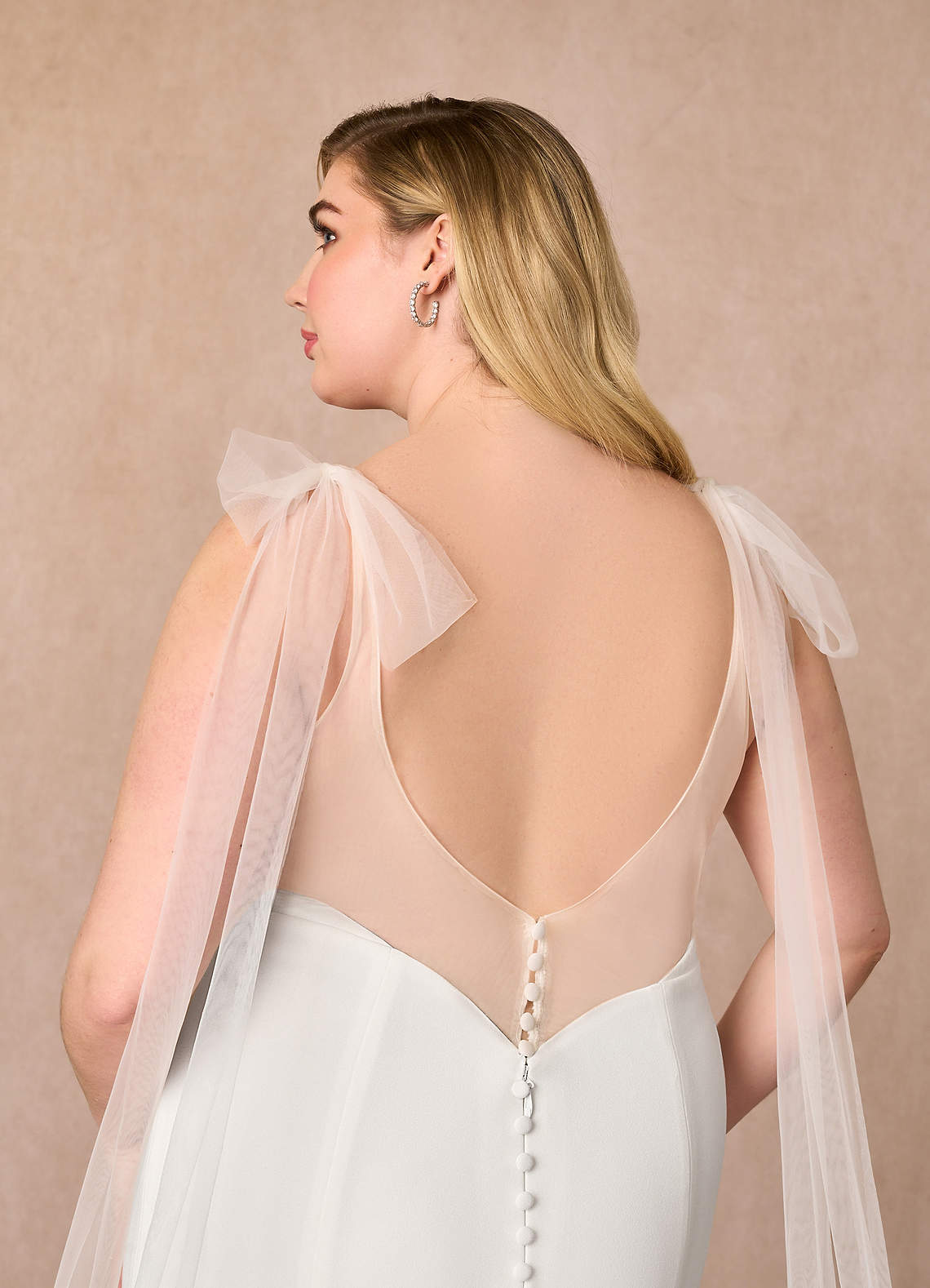 Diamond White Mermaid Stretch Crepe Dress