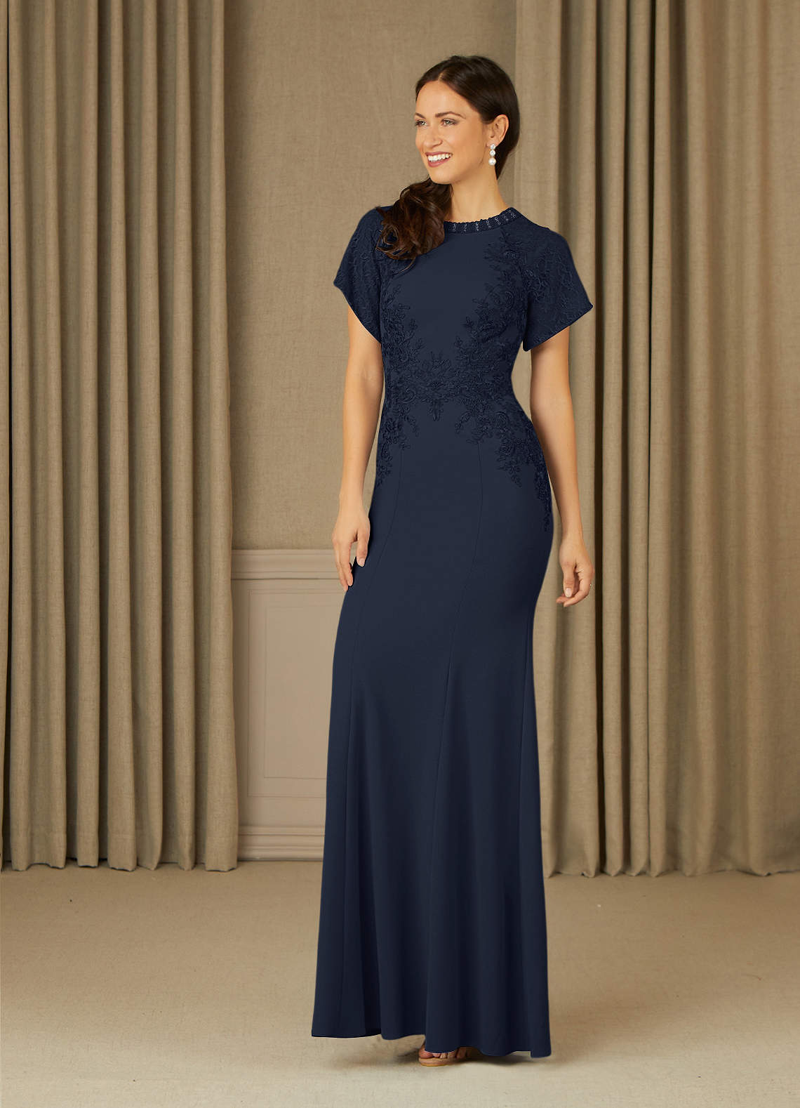 Dark Navy Mermaid Lace Dress