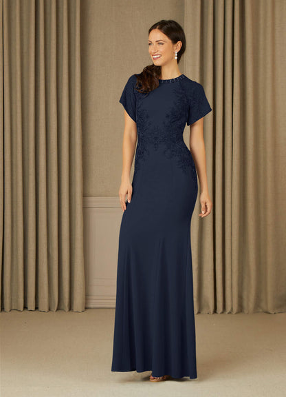 Dark Navy Mermaid Lace Dress