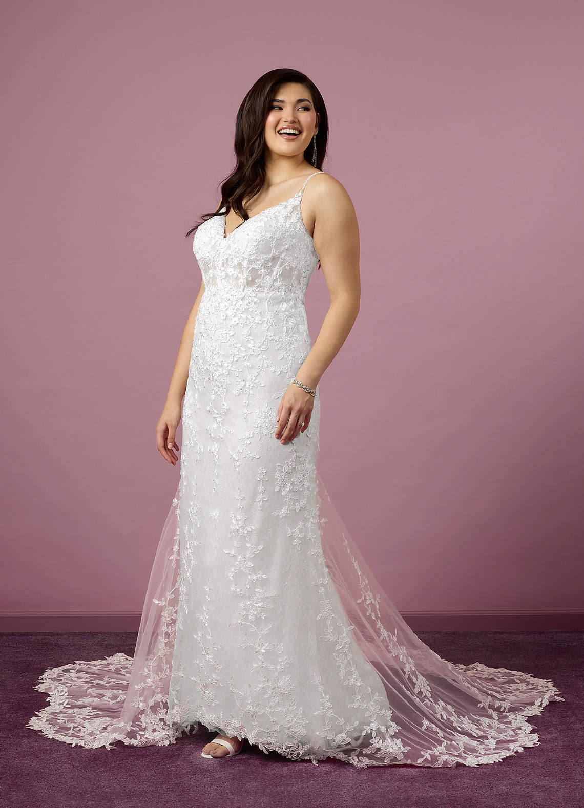 Diamond White Mermaid Sequins Tulle Dress Diamond White