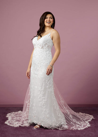 Diamond White Mermaid Sequins Tulle Dress Diamond White