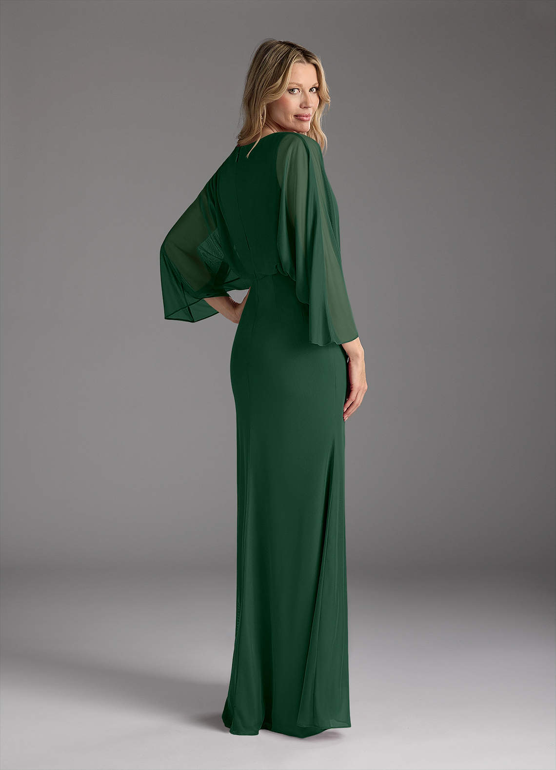 Dark Green Mermaid Pleated Mesh Dress