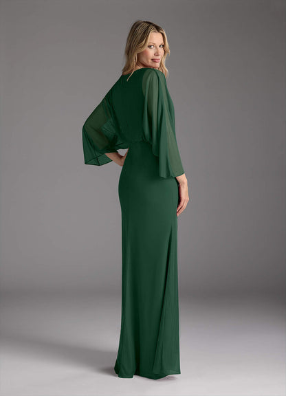Dark Green Mermaid Pleated Mesh Dress