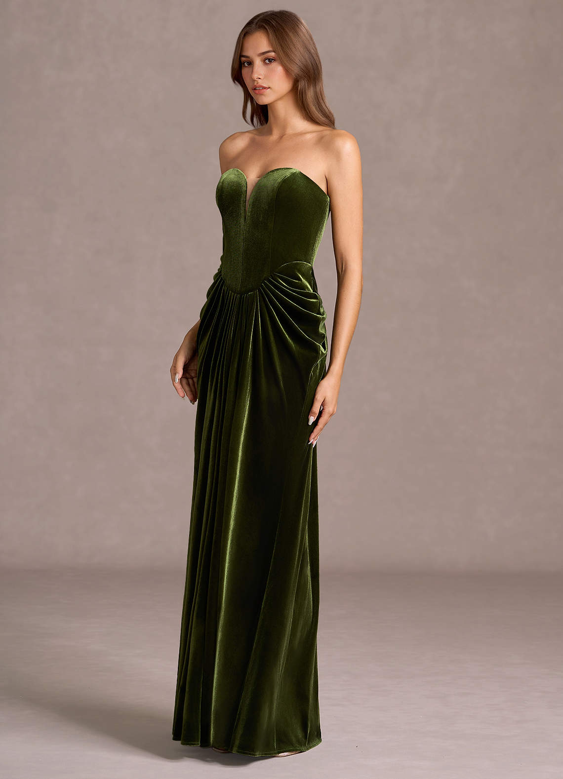 Sylvie Olive Maxi Gown  Dress