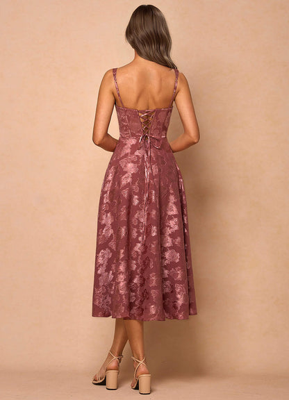 Sylvie Vintage Rose Midi Dress  Dress