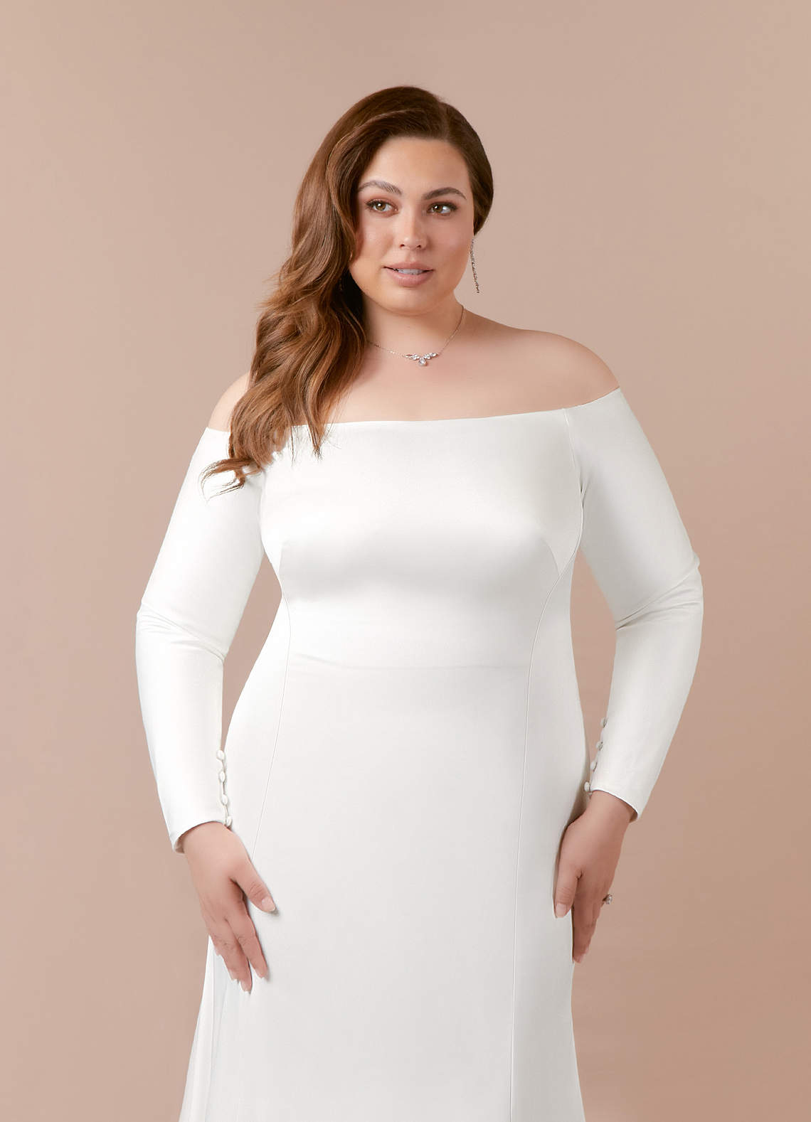 Diamond White Mermaid Off the Shoulder Satin Dress