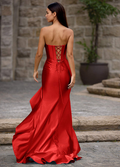 Siren Red Mermaid Prom Dress