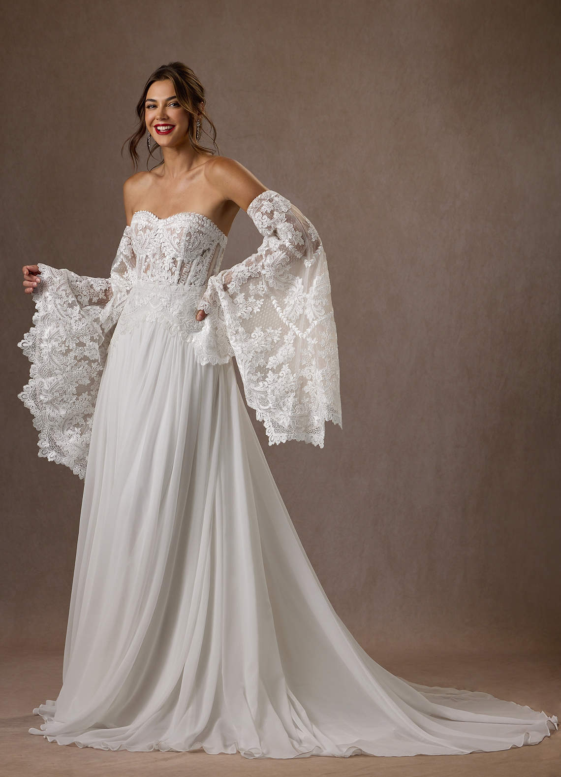 Diamond White A-Line Off the Shoulder Lace Dress