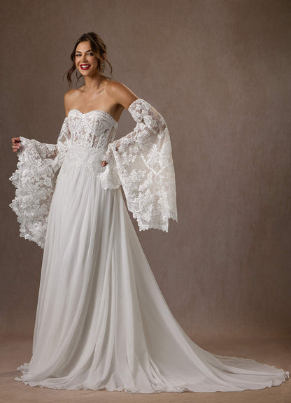 Diamond White A-Line Off the Shoulder Lace Dress