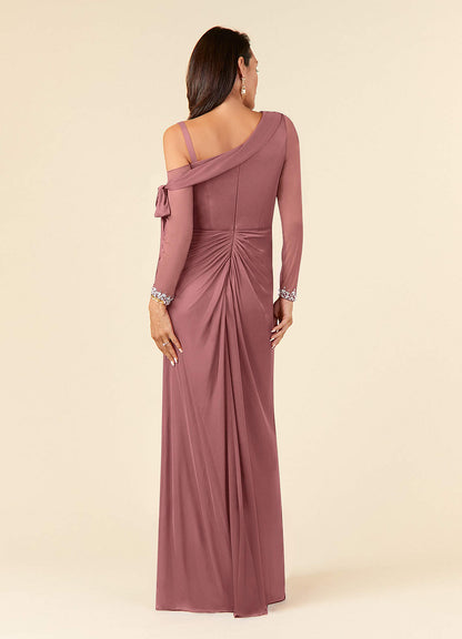 Desert Rose Sheath One Shoulder Mesh Dress