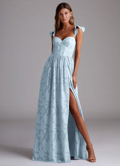 Candice Sky Blue Corset Maxi Dress