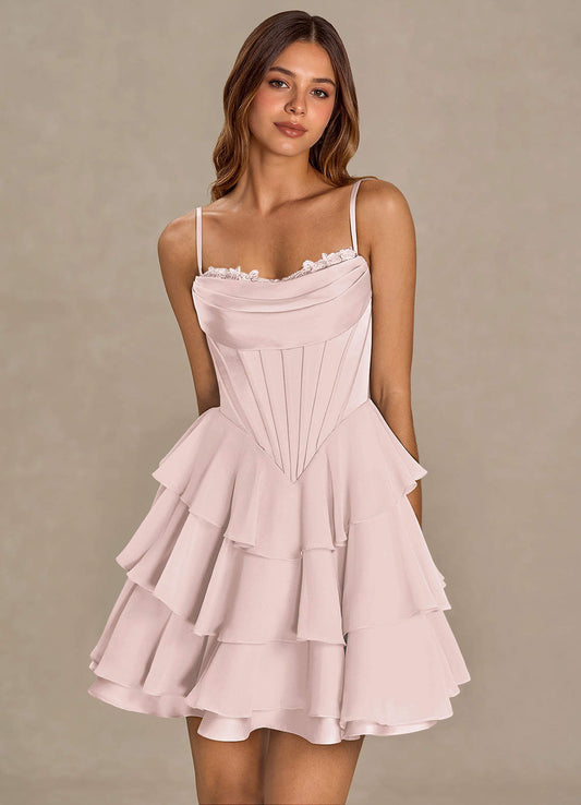 Brinley Powder Pink Mini Dress  Dress
