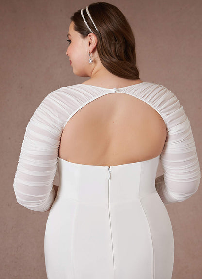 Diamond White Mermaid Strapless Crepe Back Satin Dress
