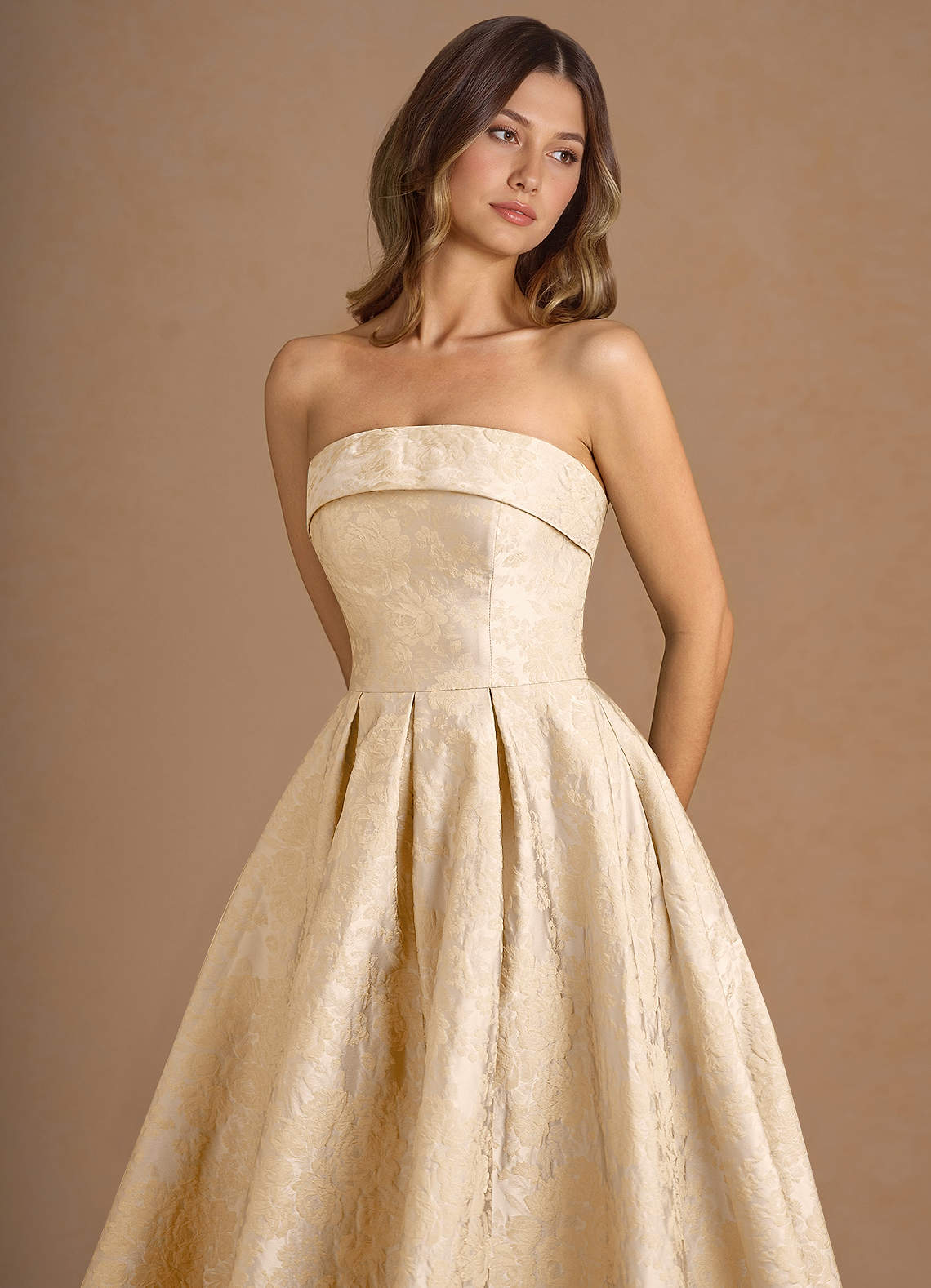 Cecilia Vintage Champagne Midi Dress