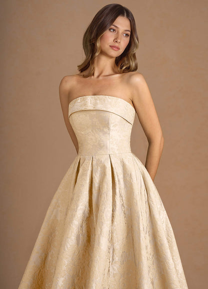 Cecilia Vintage Champagne Midi Dress
