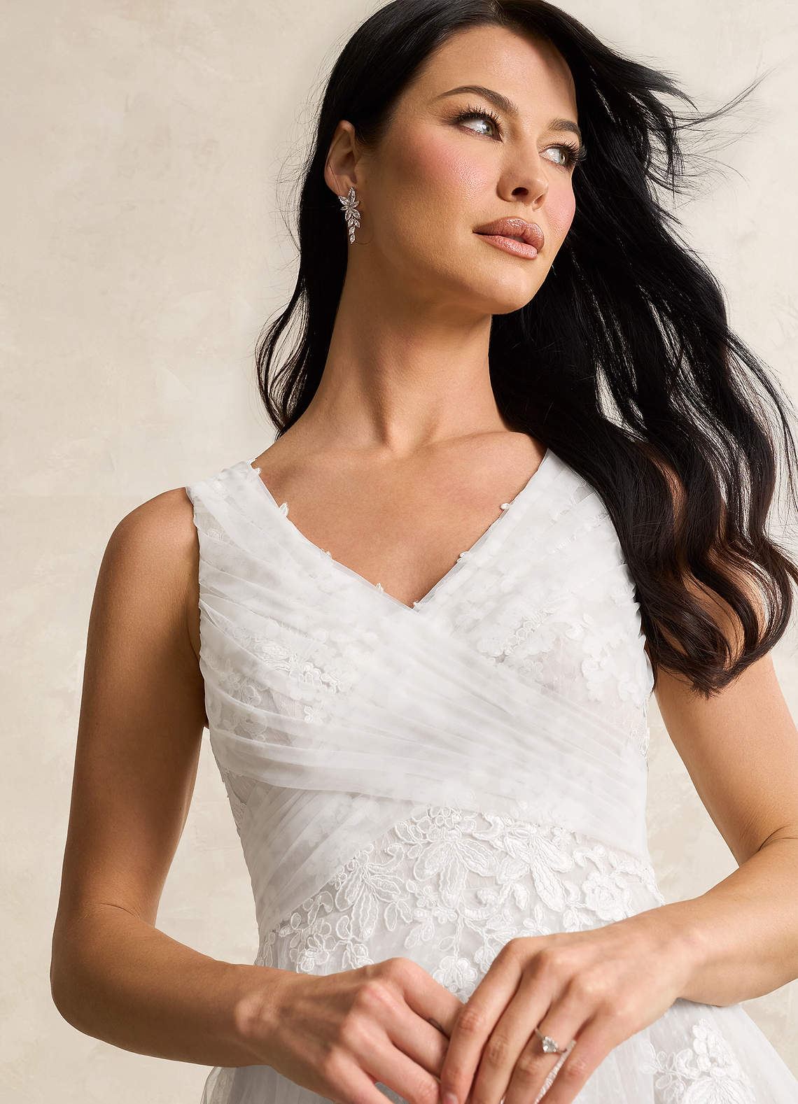 Diamond White A-Line Lace Tulle Dress