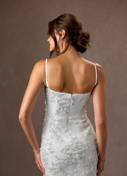 Diamond White Sheath Lace Dress