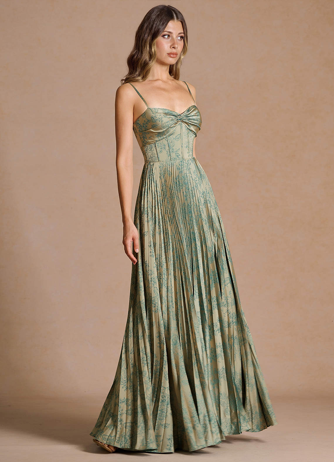 Vesper Platinum Teal Maxi Dress