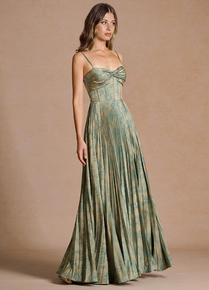 Vesper Platinum Teal Maxi Dress