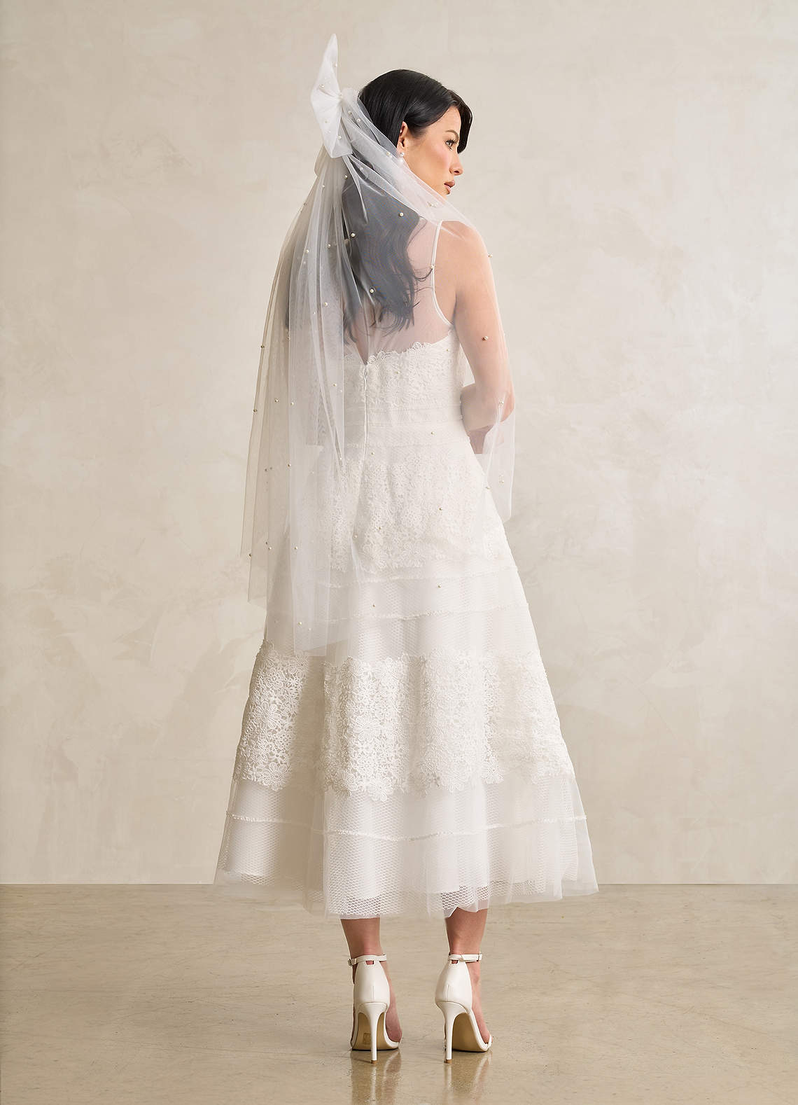 Diamond White A-Line Sweetheart Lace Tulle Dress