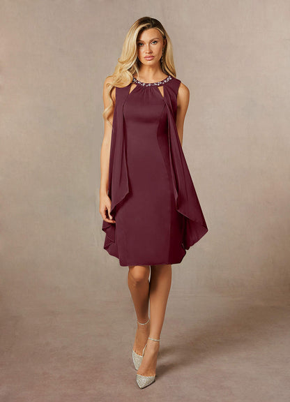Cabernet A-Line Sequins Mesh Dress