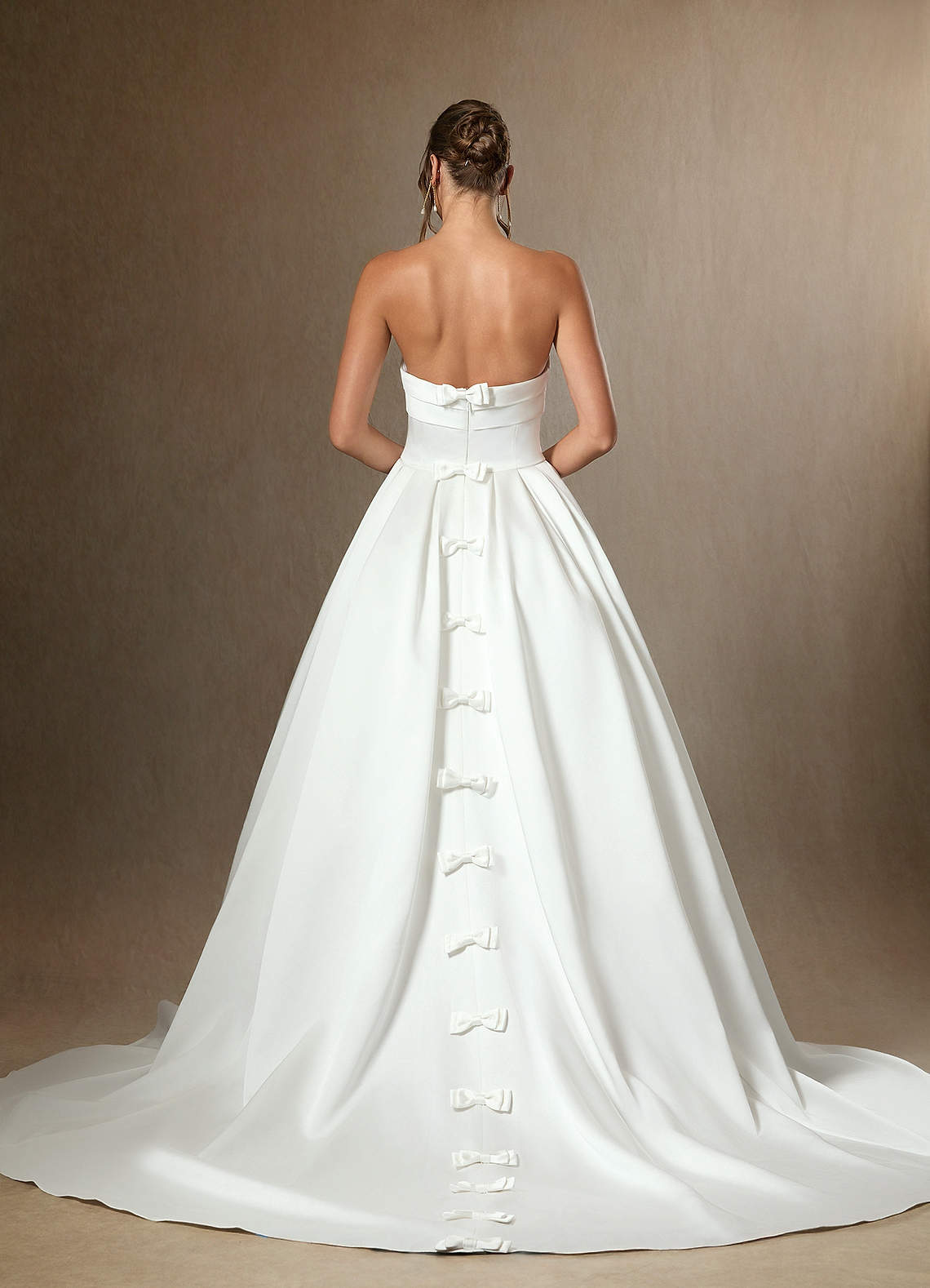 Diamond White Ball-Gown Strapless Double Faced Satin Dress